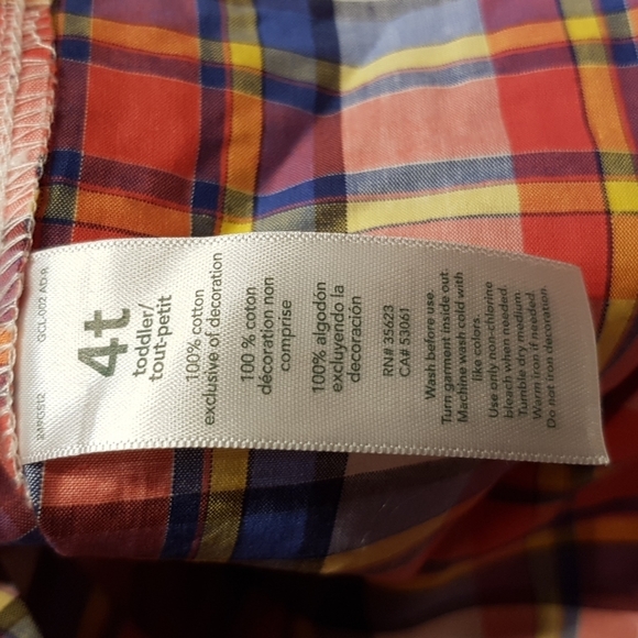 Carter's boys size 4T long sleeve plaid button down shirt New - Picture 4 of 4